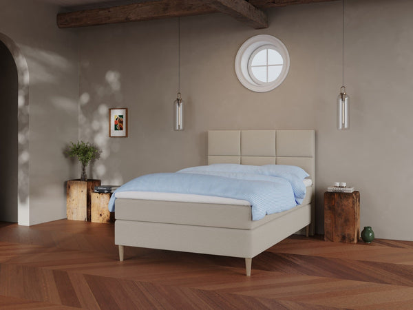 Svanhild Fjäll 140x200 Sand Nordic Dream tilbyder senge med skandinavisk design og højkvalitets materialer. Oplev perfekt komfort for en god nattesøvn. Bestil din i dag!