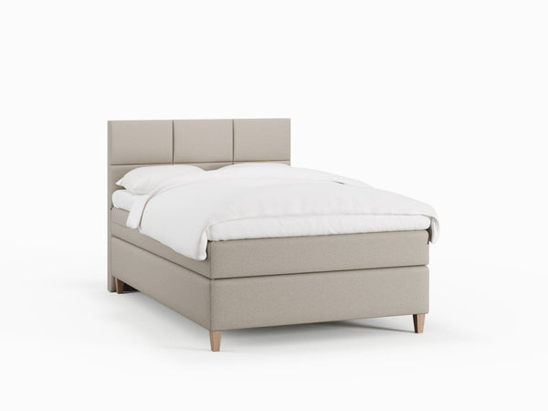 Snefrid Älv 120x200 Sand Nordic Dream tilbyder senge med skandinavisk design og højkvalitets materialer. Oplev perfekt komfort for en god nattesøvn. Bestil din i dag!