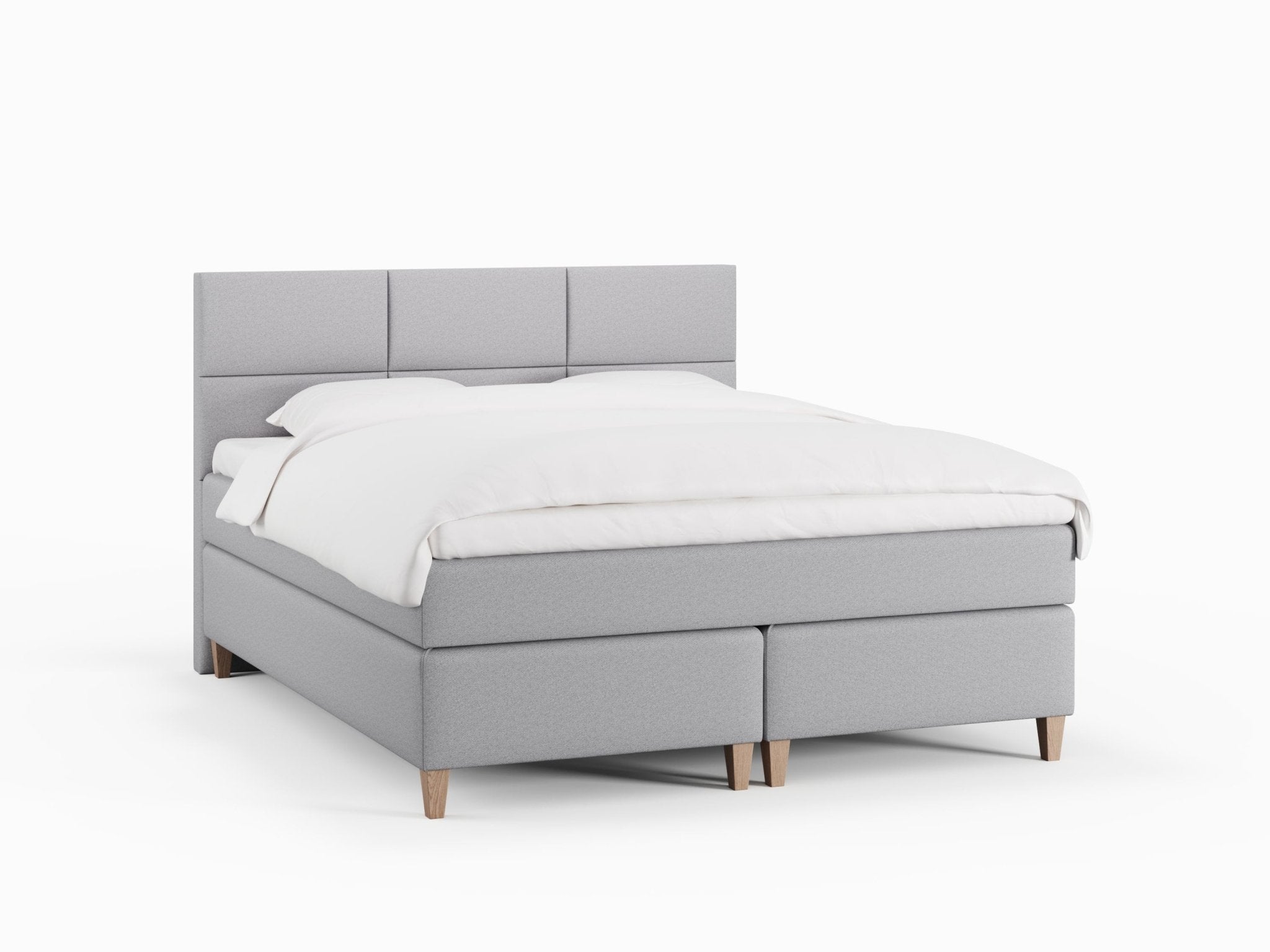 Snefrid Fjäll 160x210 Lys grå Nordic Dream tilbyder senge med skandinavisk design og højkvalitets materialer. Oplev perfekt komfort for en god nattesøvn. Bestil din i dag!