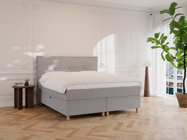 Alva Nordlys 160x200 Lys grå Nordic Dream tilbyder senge med skandinavisk design og højkvalitets materialer. Oplev perfekt komfort for en god nattesøvn. Bestil din i dag!