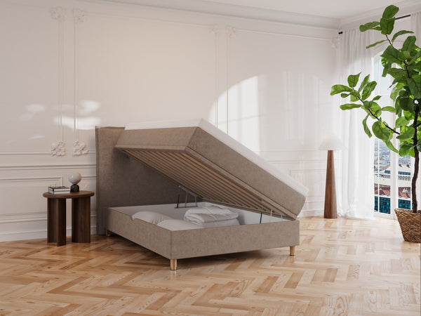 Alva Fjäll 120x200 Bouclé latte Nordic Dream tilbyder senge med skandinavisk design og højkvalitets materialer. Oplev perfekt komfort for en god nattesøvn. Bestil din i dag!