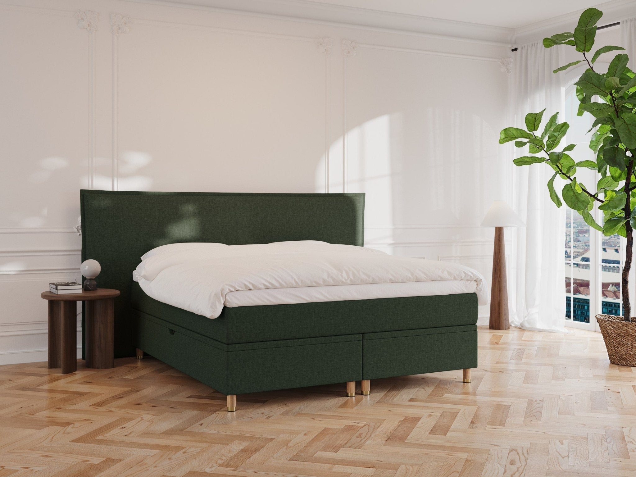 Alva Fjäll 180x210 Dyb Grøn Nordic Dream tilbyder senge med skandinavisk design og højkvalitets materialer. Oplev perfekt komfort for en god nattesøvn. Bestil din i dag!