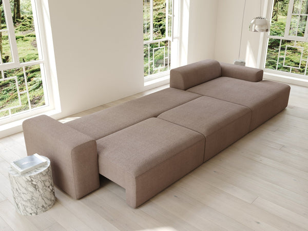 Aria | 150x365 | Bouclé latte - Chaiselong - Højre - Nordic Dream