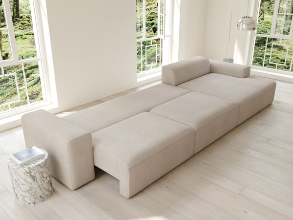 Aria | 150x365 | Bouclé cream - Chaiselong - Højre - Nordic Dream