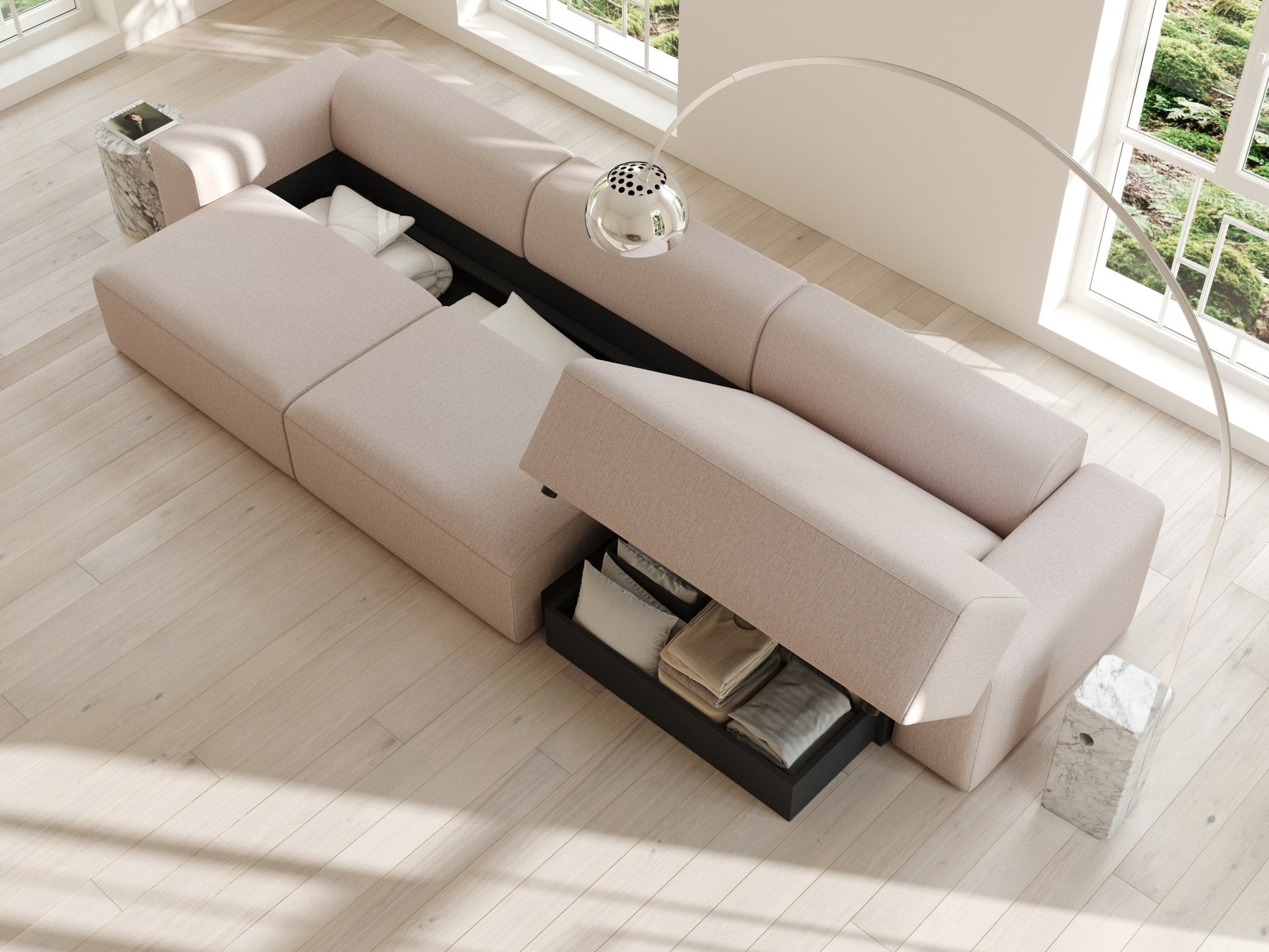 Aria | 150x365 | Macchiato - Chaiselong - Venstre - Nordic Dream