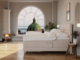 Aura Nordlys 180x200 Sand Nordic Dream tilbyder senge med skandinavisk design og højkvalitets materialer. Oplev perfekt komfort for en god nattesøvn. Bestil din i dag!