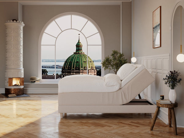 Aura Nordlys 90x200 Sand Nordic Dream tilbyder senge med skandinavisk design og højkvalitets materialer. Oplev perfekt komfort for en god nattesøvn. Bestil din i dag!