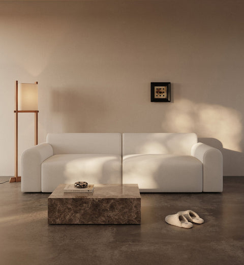 Cala | 133x200 | Bouclé off white | 357 - Nordic Dream Senge