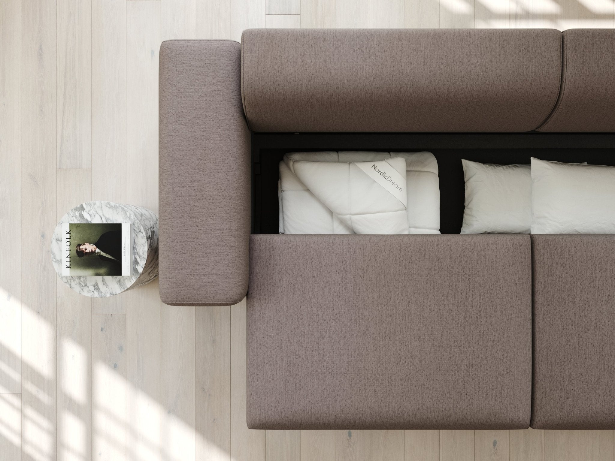 Aria | 150x365 | Mocha - Chaiselong - Højre - Nordic Dream