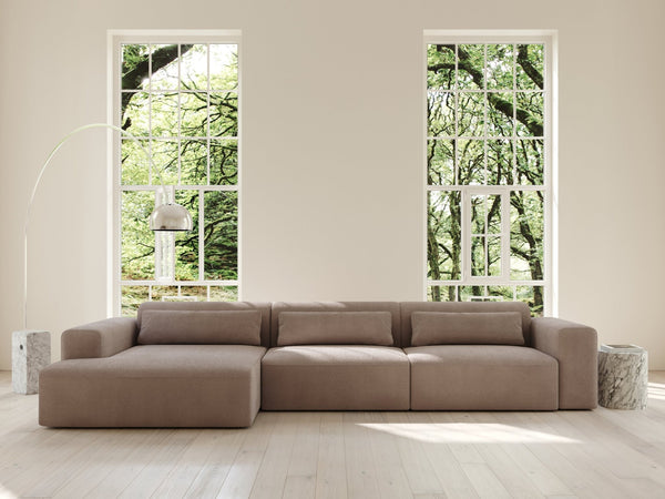 Aria | 150x365 | Bouclé latte - Chaiselong - Venstre - Nordic Dream