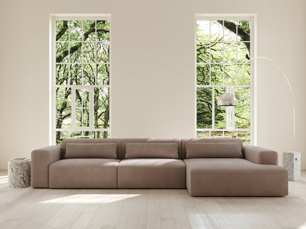 Aria | 150x365 | Bouclé latte - Chaiselong - Venstre - Nordic Dream