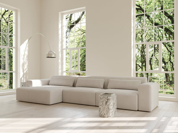 Aria | 150x365 | Bouclé cream - Chaiselong - Venstre - Nordic Dream