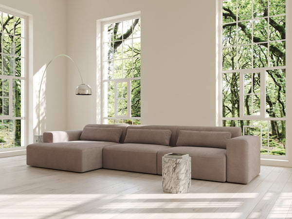 Aria | 150x365 | Bouclé latte - Chaiselong - Venstre - Nordic Dream