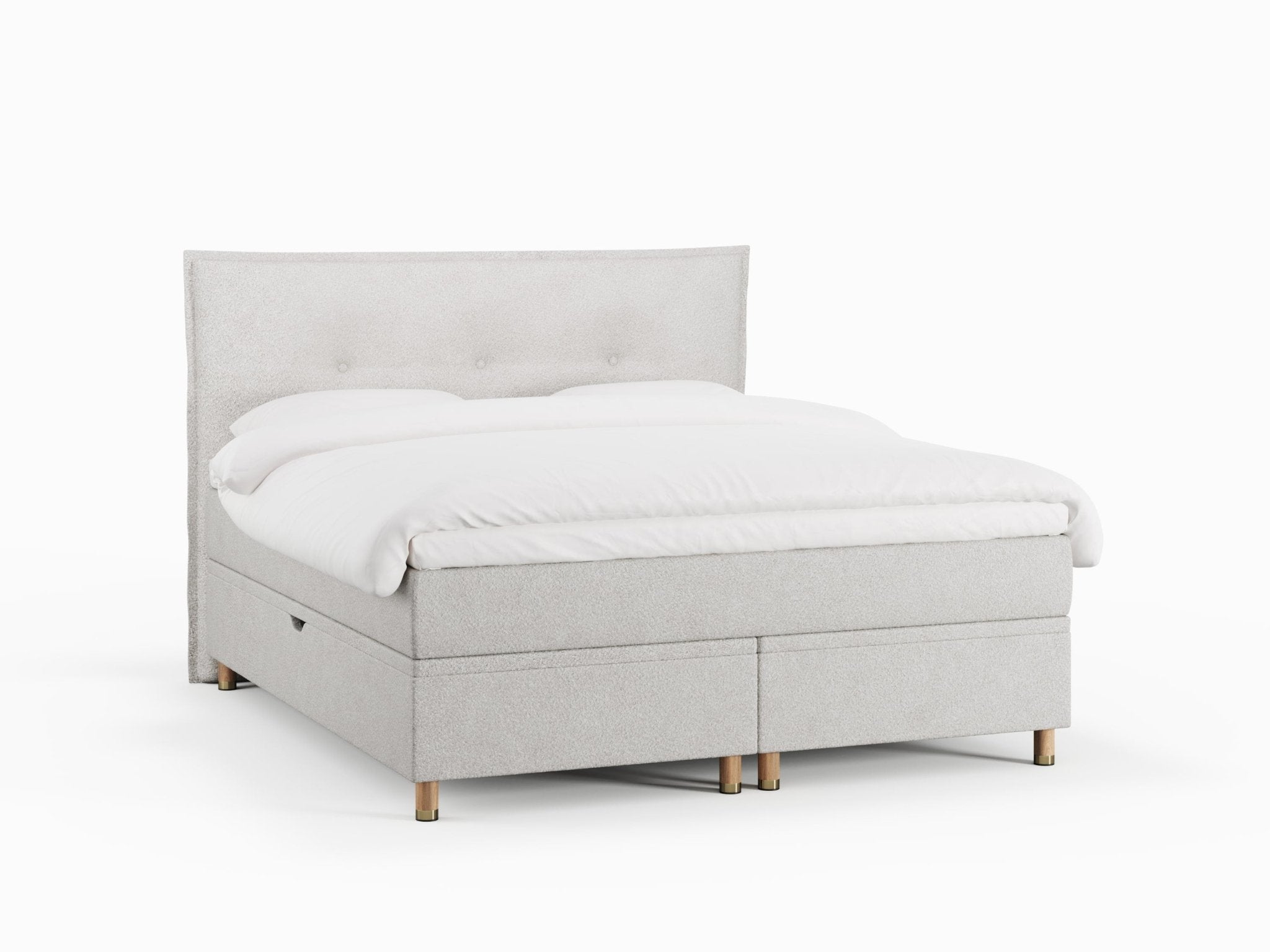 Alva Fjäll 160x200 Bouclé cream Nordic Dream tilbyder senge med skandinavisk design og højkvalitets materialer. Oplev perfekt komfort for en god nattesøvn. Bestil din i dag!