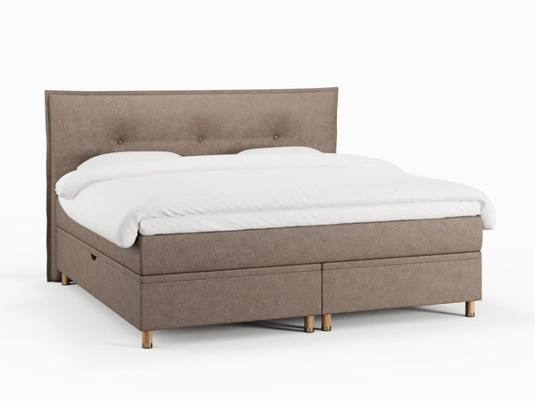 Alva Nordlys 200x200 Bouclé latte Nordic Dream tilbyder senge med skandinavisk design og højkvalitets materialer. Oplev perfekt komfort for en god nattesøvn. Bestil din i dag!