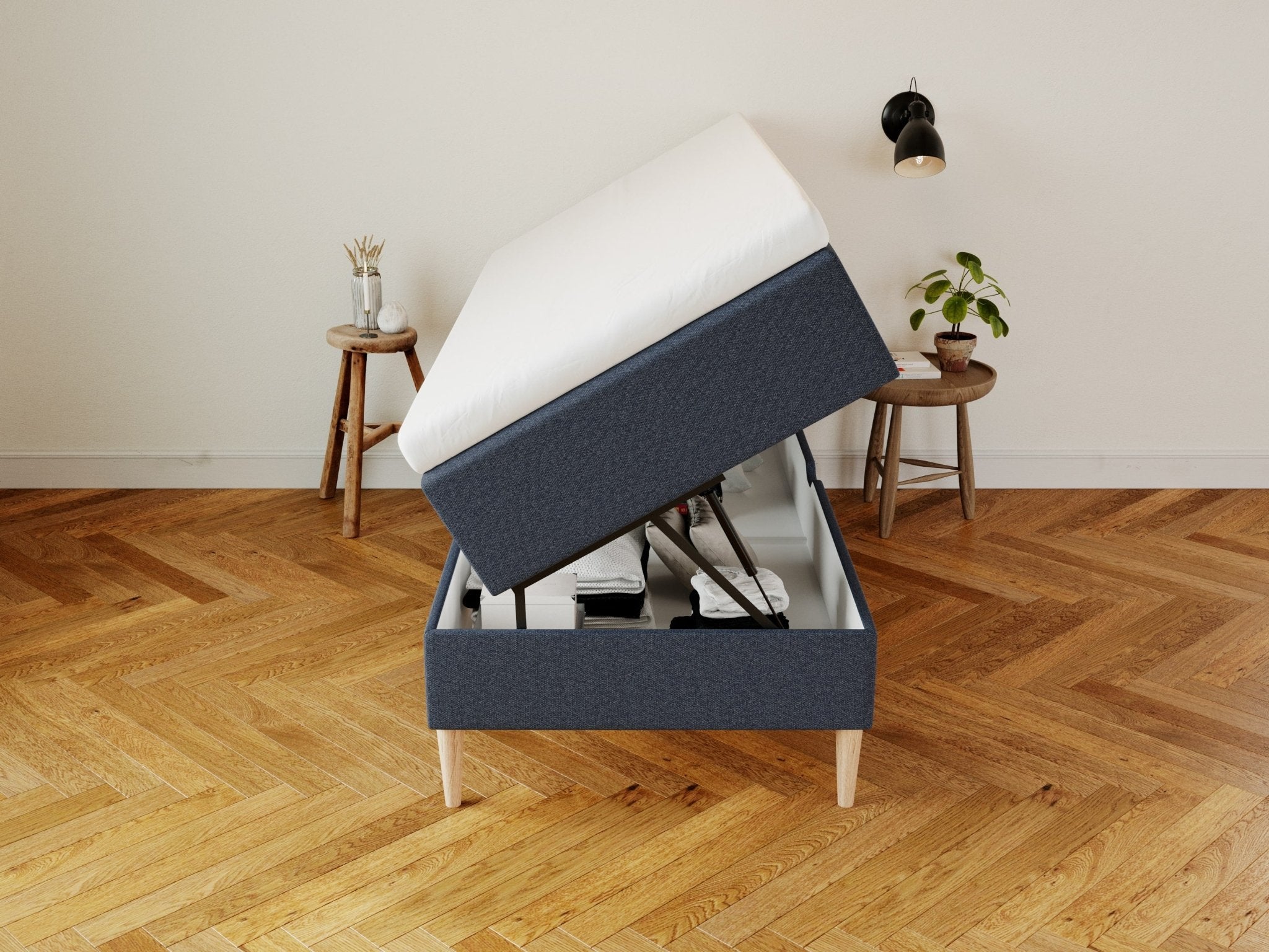 Astrid Nordlys 80x200 Dyb blå Nordic Dream tilbyder senge med skandinavisk design og højkvalitets materialer. Oplev perfekt komfort for en god nattesøvn. Bestil din i dag!