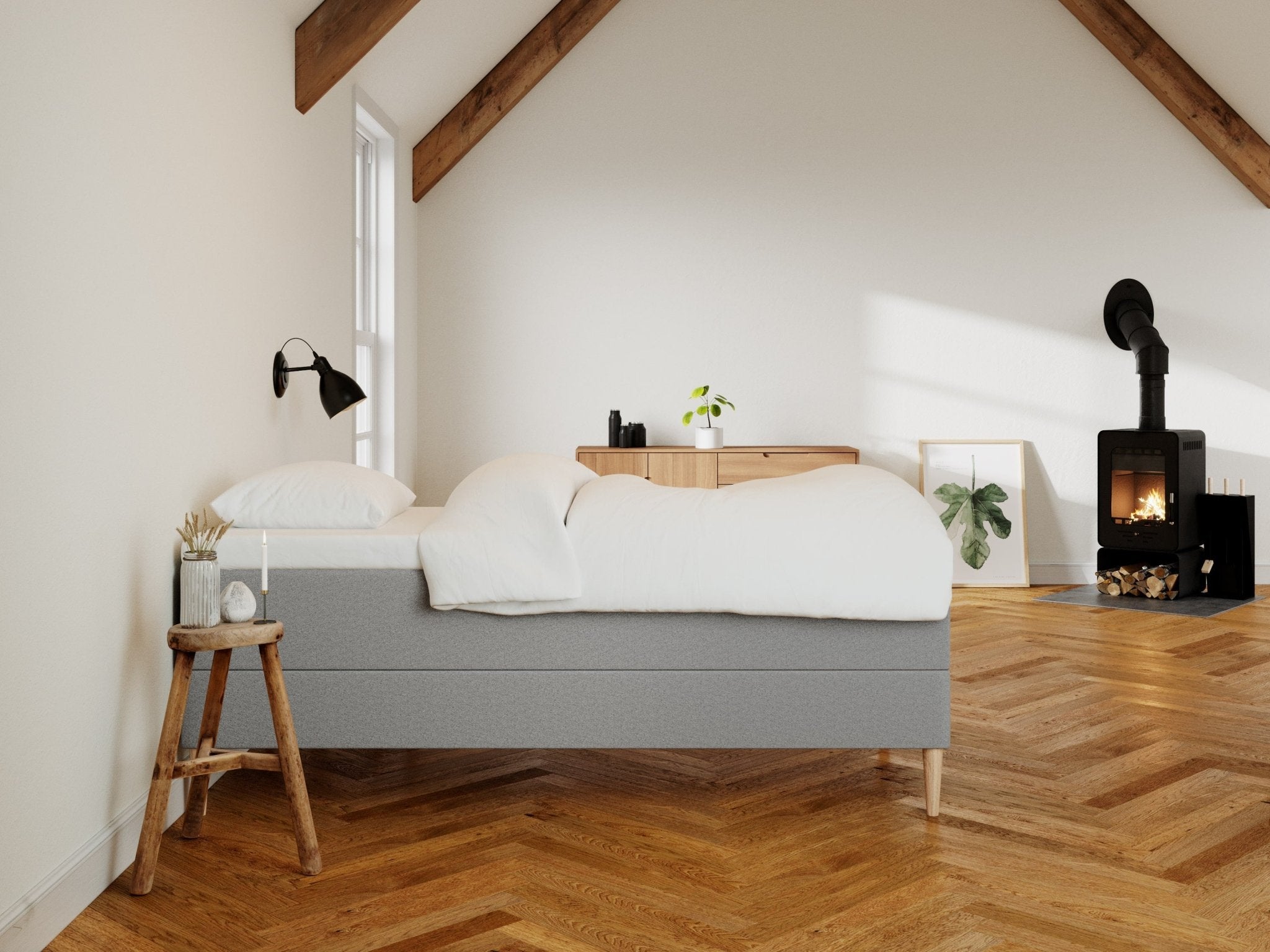 Astrid Nordlys 80x200 Lys grå Nordic Dream tilbyder senge med skandinavisk design og højkvalitets materialer. Oplev perfekt komfort for en god nattesøvn. Bestil din i dag!