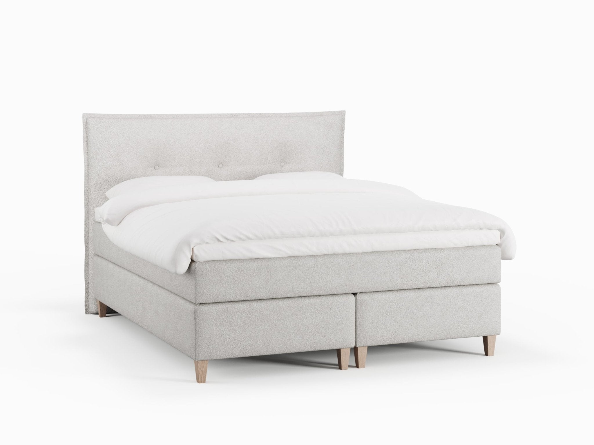 Snefrid Fjäll 180x200 Bouclé cream Nordic Dream tilbyder senge med skandinavisk design og højkvalitets materialer. Oplev perfekt komfort for en god nattesøvn. Bestil din i dag!