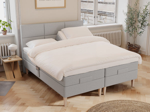 Ragna Älv 160x200 Lys grå Nordic Dream tilbyder senge med skandinavisk design og højkvalitets materialer. Oplev perfekt komfort for en god nattesøvn. Bestil din i dag!