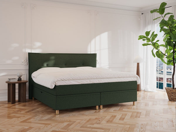 Alva Fjord 220x220 Dyb Grøn Nordic Dream tilbyder senge med skandinavisk design og højkvalitets materialer. Oplev perfekt komfort for en god nattesøvn. Bestil din i dag!