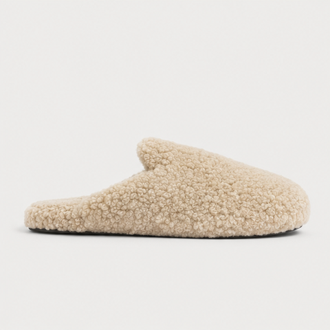 Slippers | Beige wool
