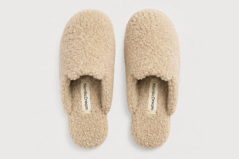 Slippers | Beige wool