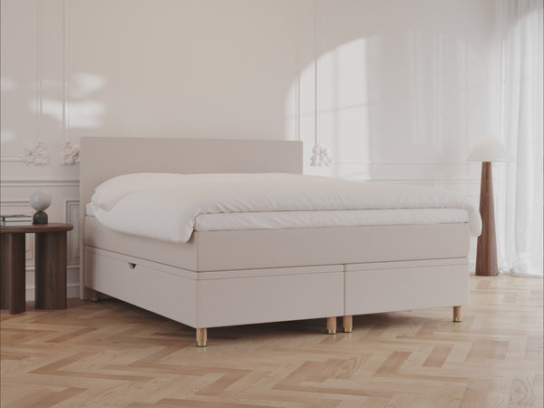 Alva Älv 180x200 Bouclé latte Nordic Dream tilbyder senge med skandinavisk design og højkvalitets materialer. Oplev perfekt komfort for en god nattesøvn. Bestil din i dag!