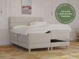 Aura Nordlys 210x210 Bouclé latte Nordic Dream tilbyder senge med skandinavisk design og højkvalitets materialer. Oplev perfekt komfort for en god nattesøvn. Bestil din i dag!