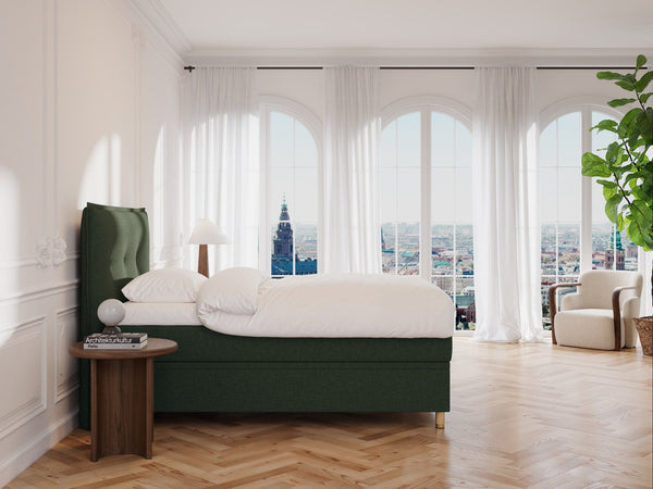 Alva Nordlys 120x200 Dyb Grøn Nordic Dream tilbyder senge med skandinavisk design og højkvalitets materialer. Oplev perfekt komfort for en god nattesøvn. Bestil din i dag!