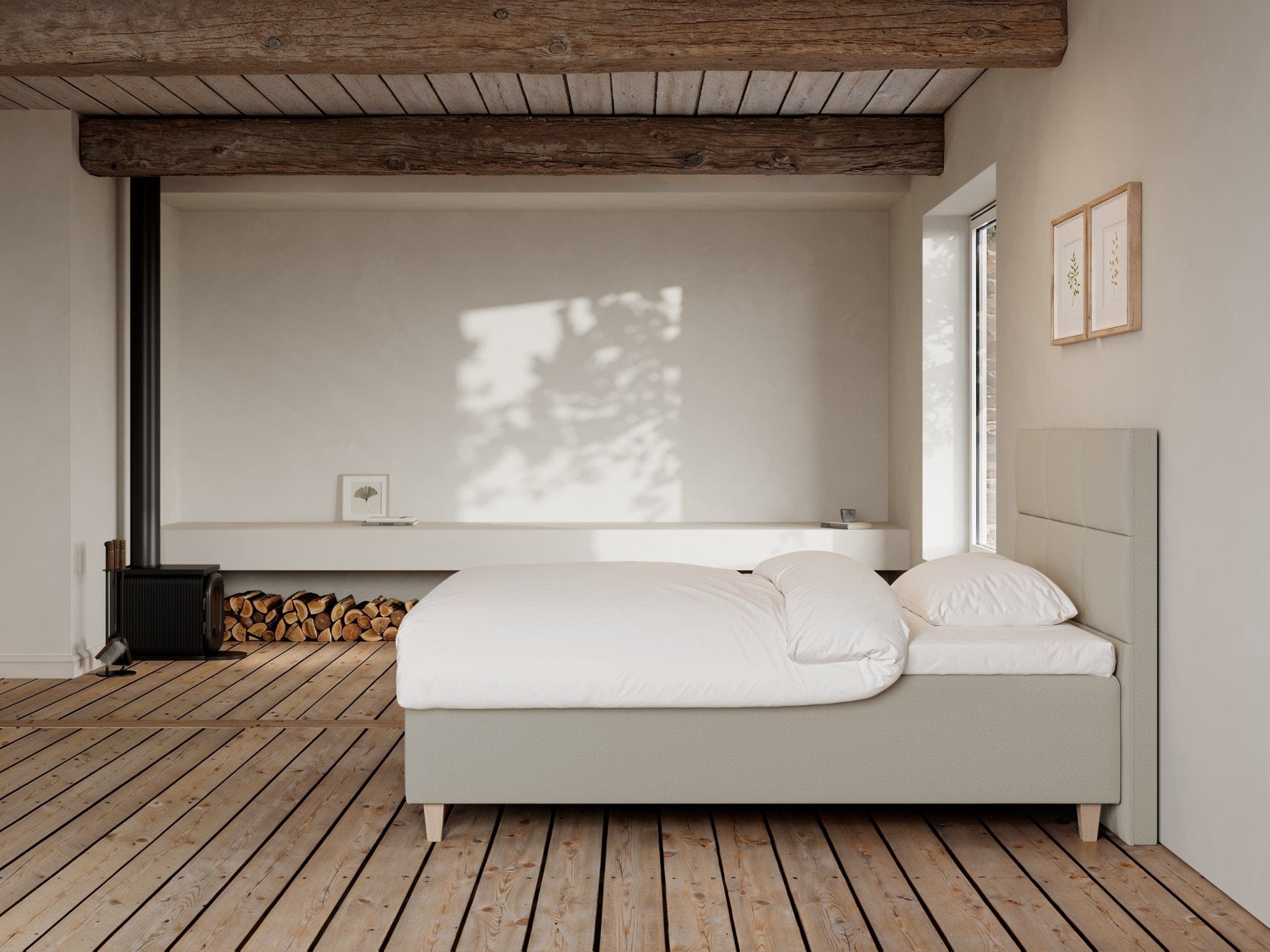 Freja Fjord 140x210 Sand Nordic Dream tilbyder senge med skandinavisk design og højkvalitets materialer. Oplev perfekt komfort for en god nattesøvn. Bestil din i dag!
