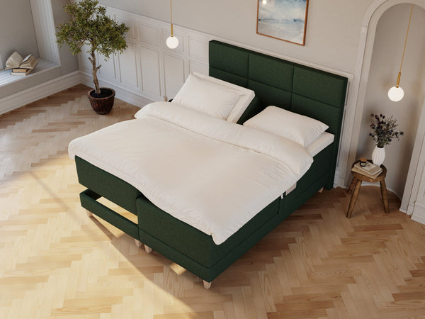 Aura Nordlys 180x210 Dyb grøn Nordic Dream tilbyder senge med skandinavisk design og højkvalitets materialer. Oplev perfekt komfort for en god nattesøvn. Bestil din i dag!