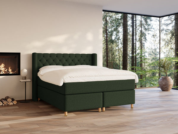 Eira Fjord 180x200 Dyb grøn Nordic Dream tilbyder senge med skandinavisk design og højkvalitets materialer. Oplev perfekt komfort for en god nattesøvn. Bestil din i dag!
