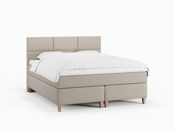 Snefrid Älv 180x200 Sand Nordic Dream tilbyder senge med skandinavisk design og højkvalitets materialer. Oplev perfekt komfort for en god nattesøvn. Bestil din i dag!