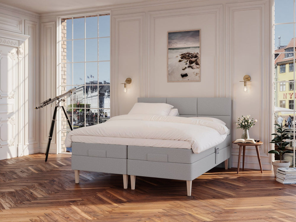 Ragna Nordlys 180x210 Lys grå Nordic Dream tilbyder senge med skandinavisk design og højkvalitets materialer. Oplev perfekt komfort for en god nattesøvn. Bestil din i dag!