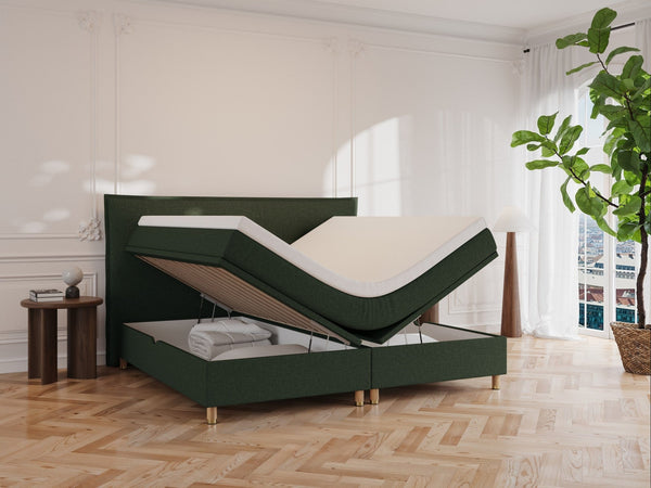 Alva Fjord 200x200 Dyb Grøn Nordic Dream tilbyder senge med skandinavisk design og højkvalitets materialer. Oplev perfekt komfort for en god nattesøvn. Bestil din i dag!