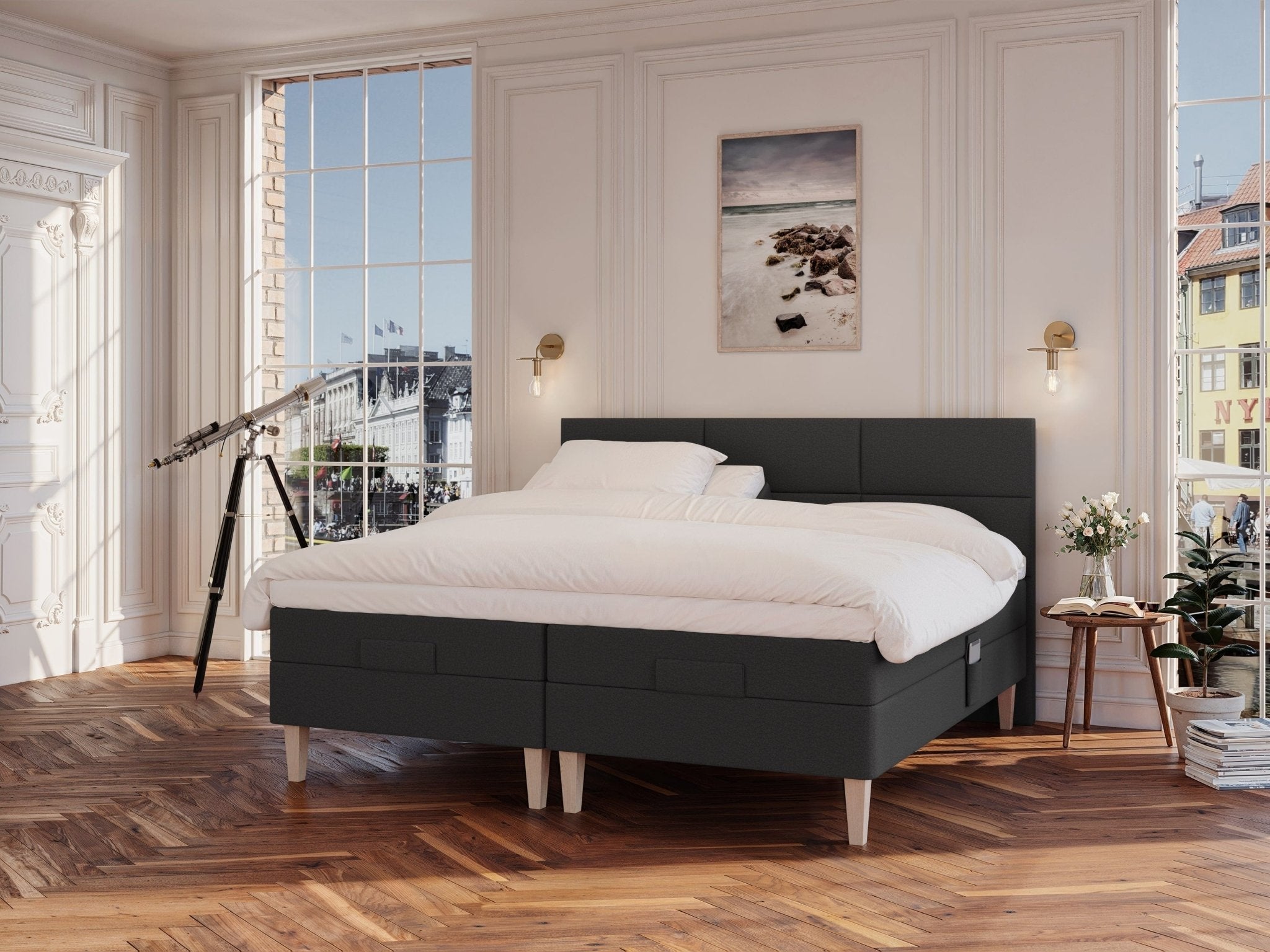 Ragna Nordlys 210x210 Antracit Nordic Dream tilbyder senge med skandinavisk design og højkvalitets materialer. Oplev perfekt komfort for en god nattesøvn. Bestil din i dag!