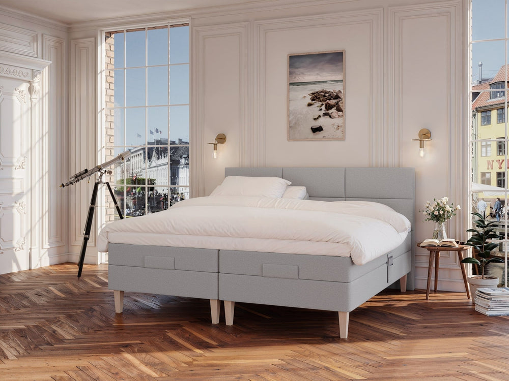 Ragna Nordlys 210x210 Lys grå Nordic Dream tilbyder senge med skandinavisk design og højkvalitets materialer. Oplev perfekt komfort for en god nattesøvn. Bestil din i dag!