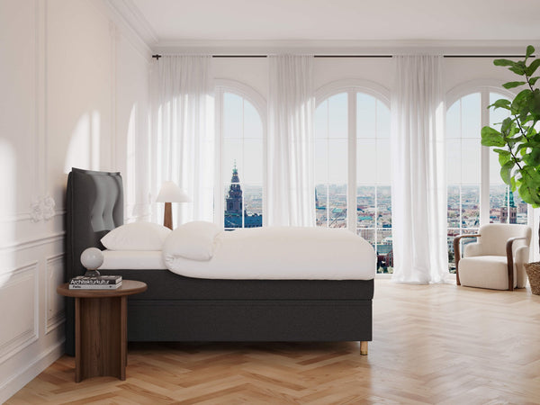 Alva Nordlys 120x200 Antracit Nordic Dream tilbyder senge med skandinavisk design og højkvalitets materialer. Oplev perfekt komfort for en god nattesøvn. Bestil din i dag!