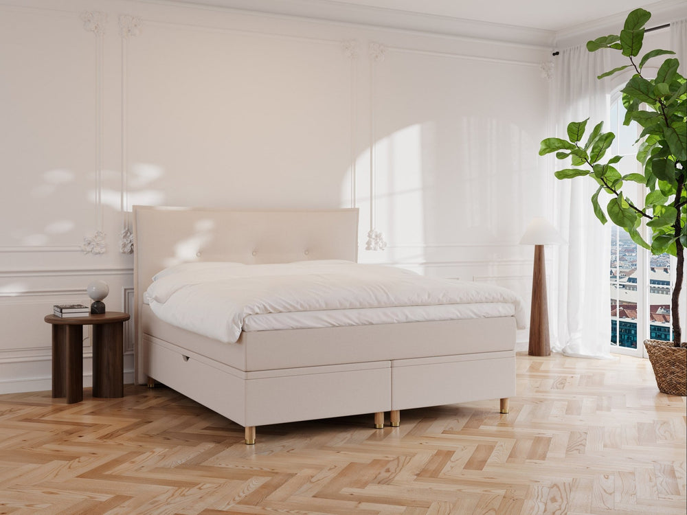 Alva Nordlys 180x200 Sand Nordic Dream tilbyder senge med skandinavisk design og højkvalitets materialer. Oplev perfekt komfort for en god nattesøvn. Bestil din i dag!