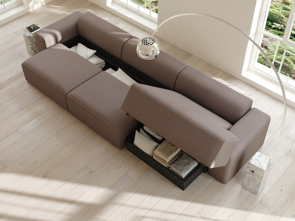 Aria | 150x365 | Mocha - Chaiselong - Venstre - Nordic Dream