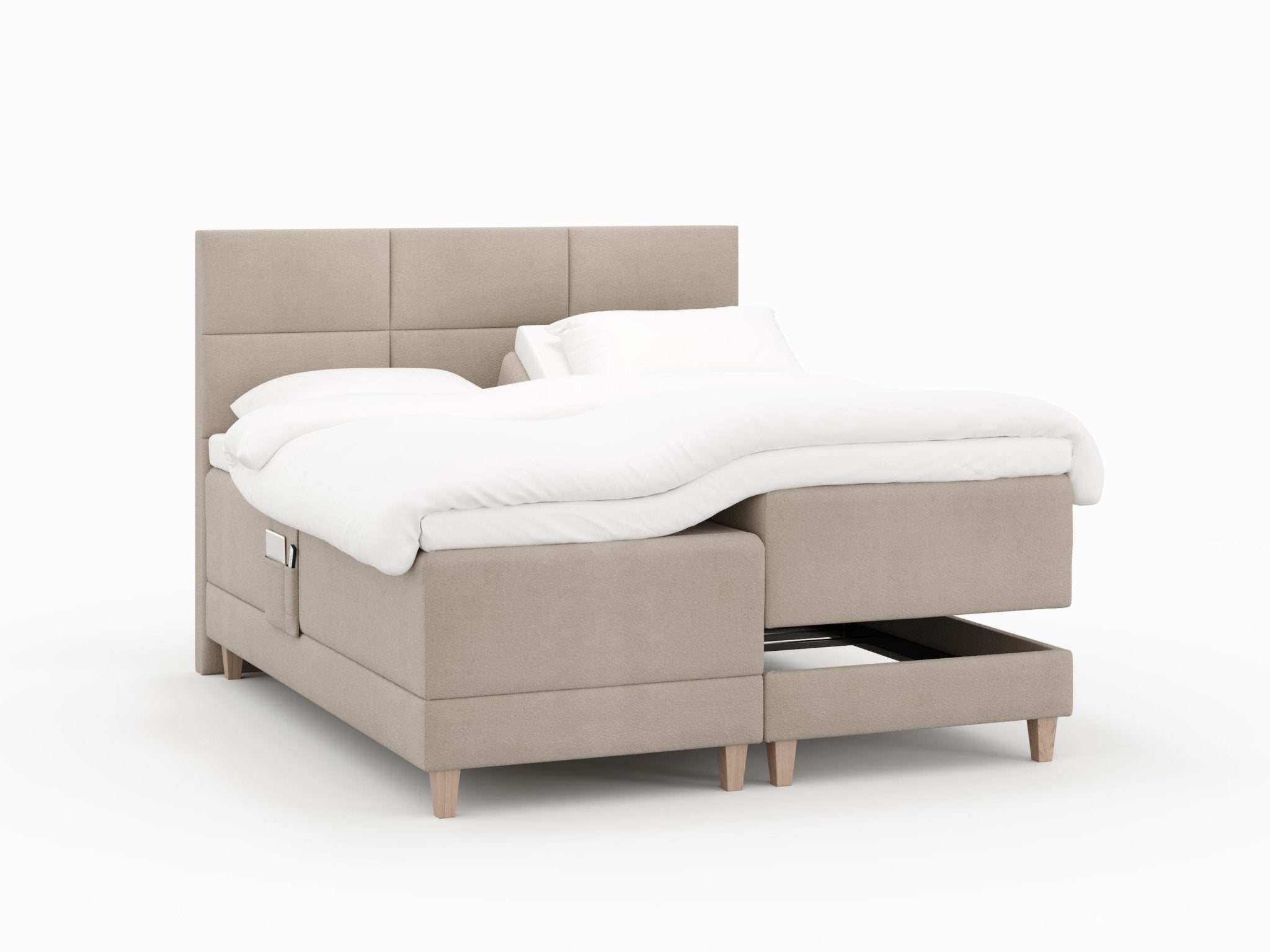 Aura Älv 180x210 Bouclé latte Nordic Dream tilbyder senge med skandinavisk design og højkvalitets materialer. Oplev perfekt komfort for en god nattesøvn. Bestil din i dag!