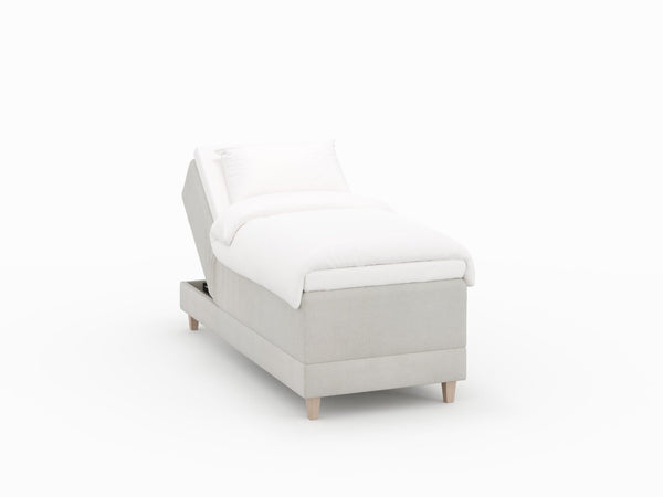 Aura Fjäll 90x210 Bouclé cream Nordic Dream tilbyder senge med skandinavisk design og højkvalitets materialer. Oplev perfekt komfort for en god nattesøvn. Bestil din i dag!