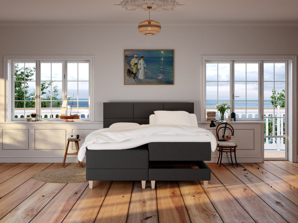 Aura Älv 180x200 Antracit Nordic Dream tilbyder senge med skandinavisk design og højkvalitets materialer. Oplev perfekt komfort for en god nattesøvn. Bestil din i dag!