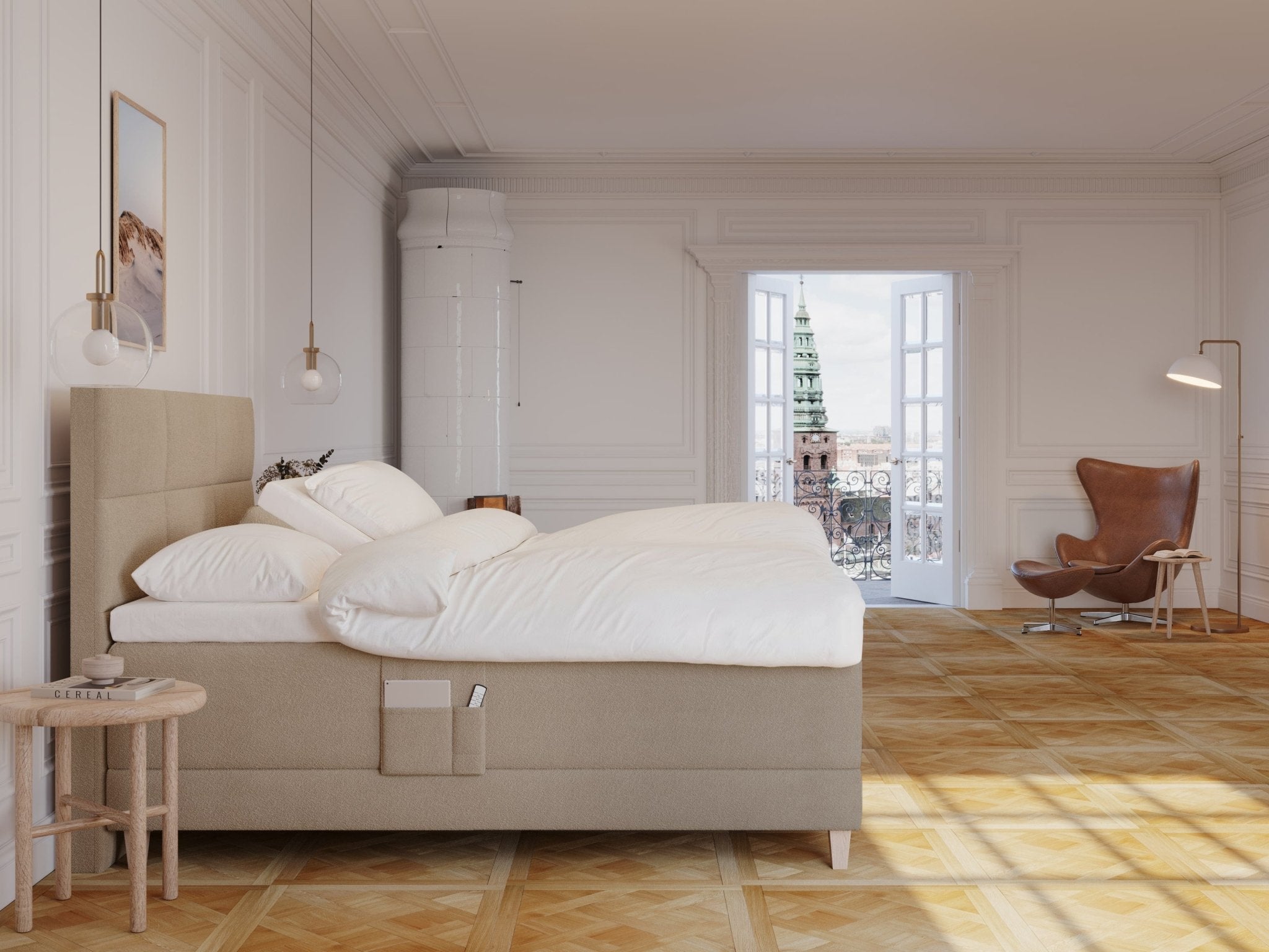 Aura Fjord 180x210 Bouclé latte Nordic Dream tilbyder senge med skandinavisk design og højkvalitets materialer. Oplev perfekt komfort for en god nattesøvn. Bestil din i dag!
