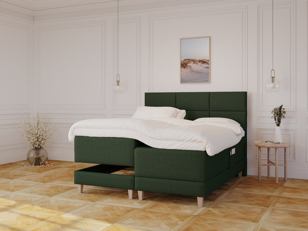 Aura Fjord 180x210 Dyb grøn Nordic Dream tilbyder senge med skandinavisk design og højkvalitets materialer. Oplev perfekt komfort for en god nattesøvn. Bestil din i dag!