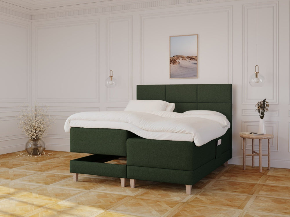 Aura Älv 180x210 Dyb grøn Nordic Dream tilbyder senge med skandinavisk design og højkvalitets materialer. Oplev perfekt komfort for en god nattesøvn. Bestil din i dag!