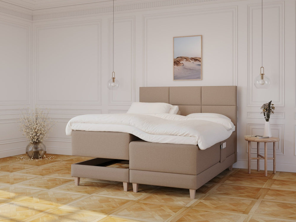 Aura Älv 180x210 Brun Nordic Dream tilbyder senge med skandinavisk design og højkvalitets materialer. Oplev perfekt komfort for en god nattesøvn. Bestil din i dag!