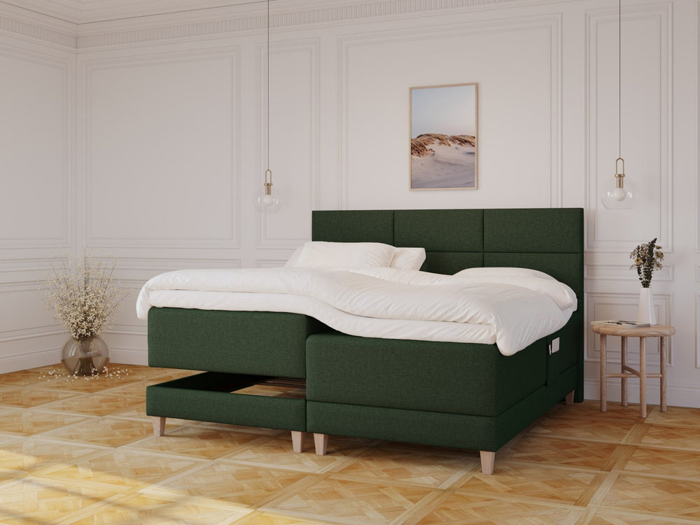 Aura Fjord 210x210 Dyb grøn Nordic Dream tilbyder senge med skandinavisk design og højkvalitets materialer. Oplev perfekt komfort for en god nattesøvn. Bestil din i dag!