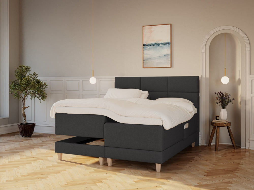 Aura Nordlys 180x200 Antracit Nordic Dream tilbyder senge med skandinavisk design og højkvalitets materialer. Oplev perfekt komfort for en god nattesøvn. Bestil din i dag!