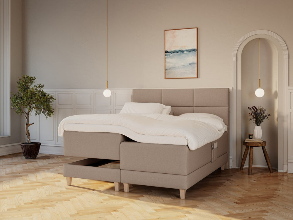 Aura Nordlys 180x210 Brun Nordic Dream tilbyder senge med skandinavisk design og højkvalitets materialer. Oplev perfekt komfort for en god nattesøvn. Bestil din i dag!